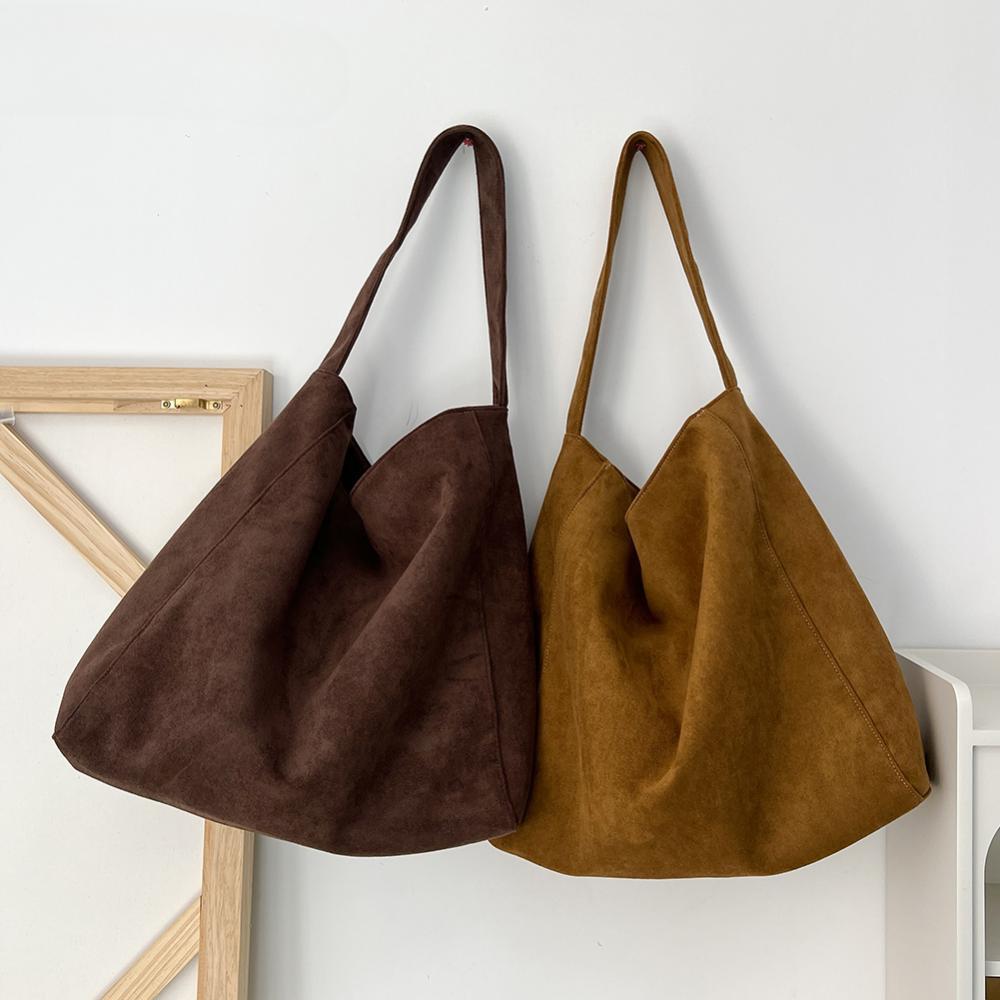 Sac Sous-Bras pour Femmes Mode Tissu Tweed Grande Capacité Sac à Bandoulière Sac à Main Décontracté pour Usage Quotidien au Bureau Sac à Main Couleur Unie