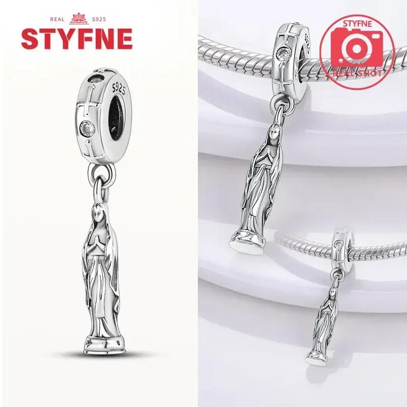 Real Copperour Lady Charm Bead The Virgin Mary Dangle Fitoriginal Bracelet Fine Jewelry Diy Gift For Women