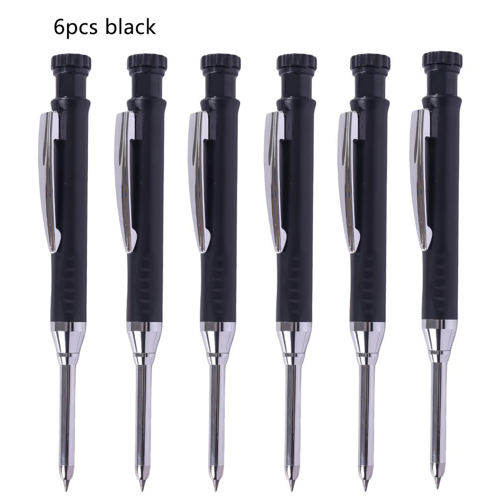 6Pcs/set 2.8mm Woodworking Automatic Pencil Built-in Sharpener for Deep Hole Mechanical Pencil Marking Woodworking Tool