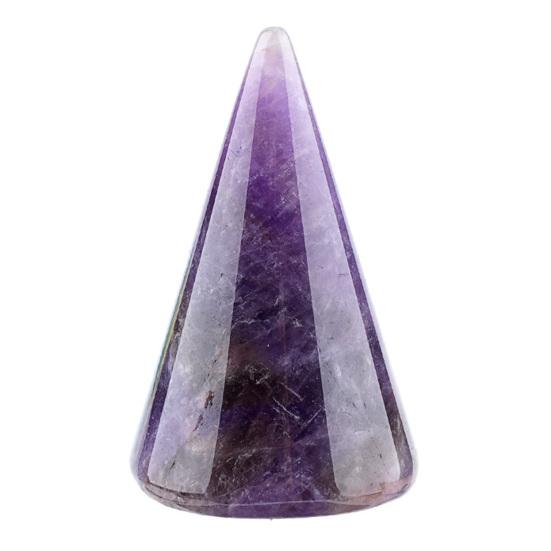 Crystal Cone Ring Holder Natural Stone Ring Stand Cone Shape Jewelry Display Stand for Retailer Home Storage Display
