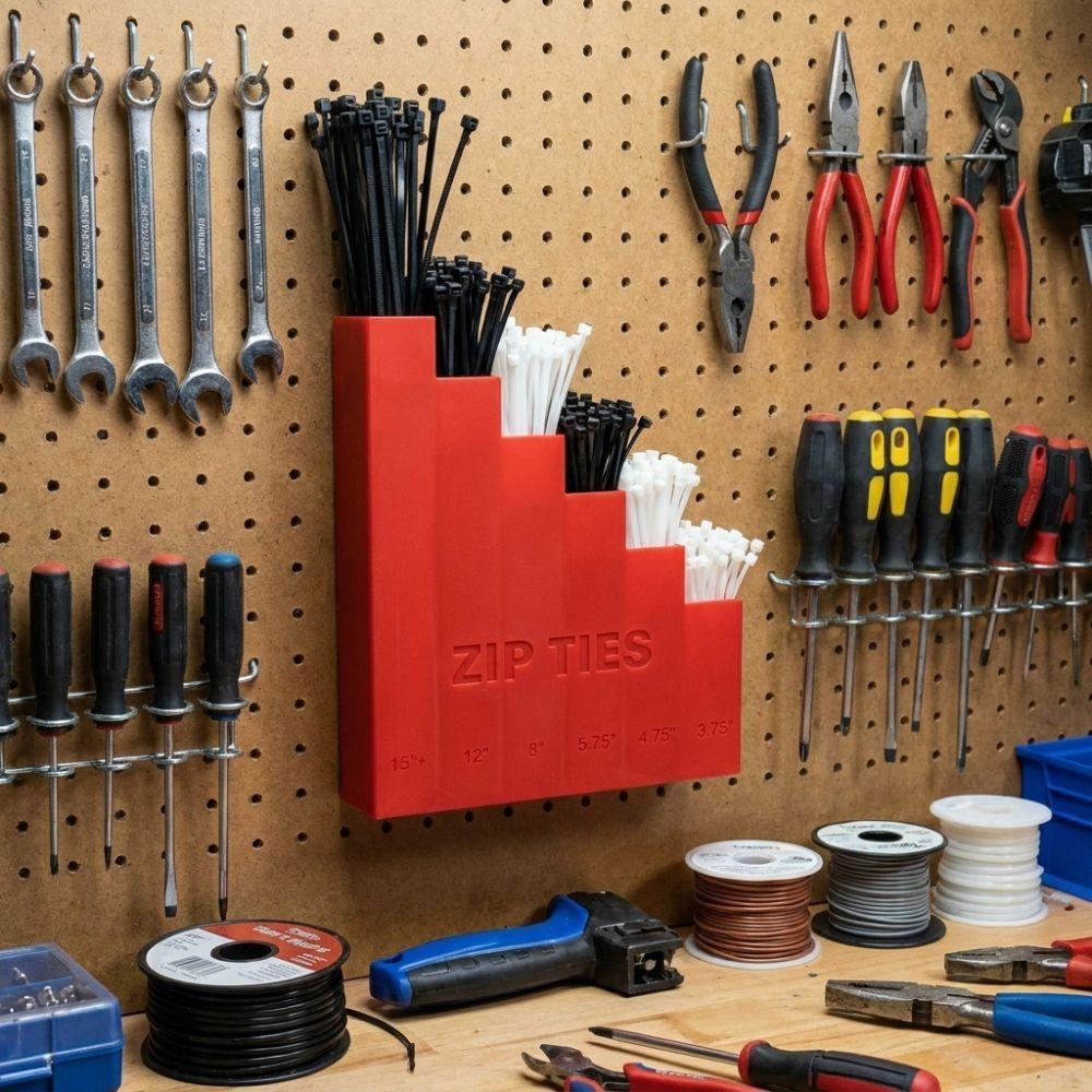 Compact Wall Type Wall Mounted Tool Hanger 3D Printed Cable Tie Organizer Repair Workshop