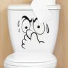Funny Toilet Lid Sticker - Self-Adhesive Bathroom Decor With Expressive Face,No Residue Removable Toilet Cover, For Decor