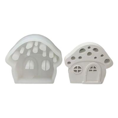 Grybo namelio žvakidės silikoninė forma 3D namelių gamybos reikmenys gipsui, betonui, dervai, žvakidžių liejimo formos