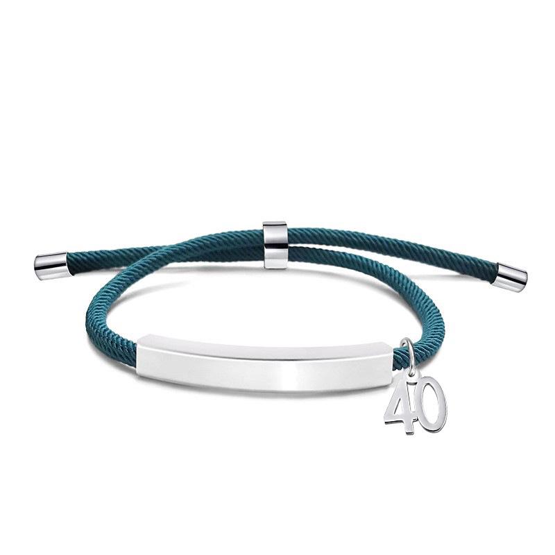 Multi-color Engravable Stainless Steel Bracelet with Number 16 Charm