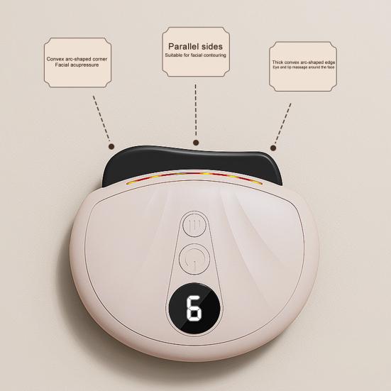 Electric Facial Massager Digital Display Compact Face Massager with Heat Portable Rechargeable Anti-Aging and Vibration