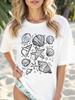 Plus Size Women's T-shirt Suitable for a Seaside Vacation Soft and Comfortable Fabric Shell Print