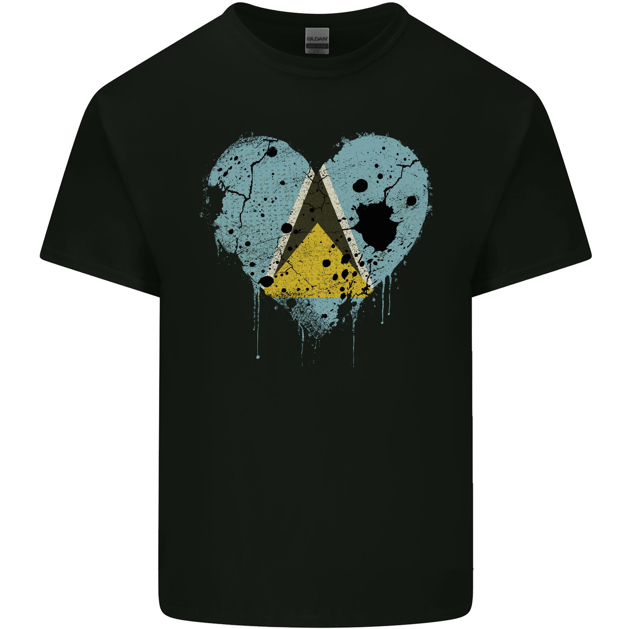 Love Saint Lucia Flag Lucian Day Football Unisexs Light Cotton TShirt S