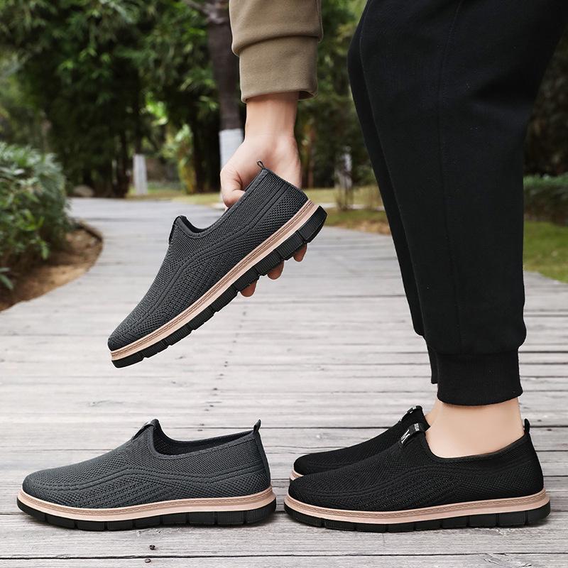 Shoes Men's Casual Shoes Summer New One-pedal Old Beijing Cloth Shoes Fly-woven Breathable Non-smelly Foot Versatile Men's Shoes