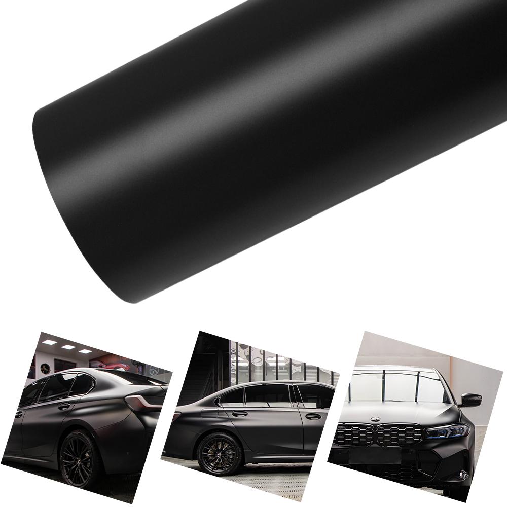 Matte Black Vinyl Film Car Wrapping Sheet Roll PET Film Bubble Free Automobiles DIY Roof Decal Sticker Car Decor Accessories