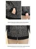 Middle-aged Women's Striped Long-sleeve Turn-down Collar Casual Jacket for Spring and Autumn