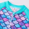 2024 Mermaid Long-Sleeve One-Piece Swimsuit for Girls - Fish Scale Design, European/American Style