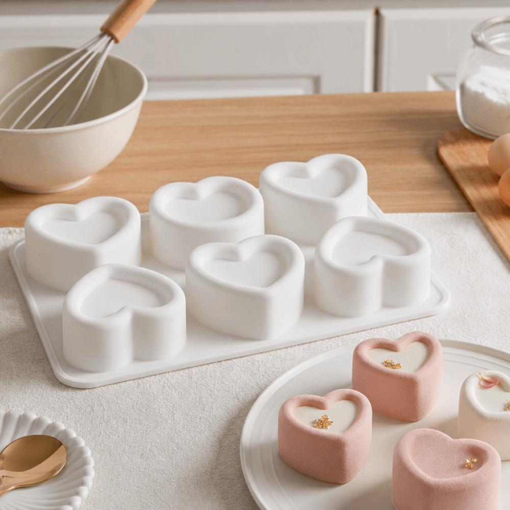 6 Cavities Silicone Chocolate Mould 3D Mousse Cake Mold Jelly Pudding Mold  Kitchen Baking