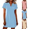 Damen Farb-Bequemes Kurzarm-Gold-Samt-Kleid