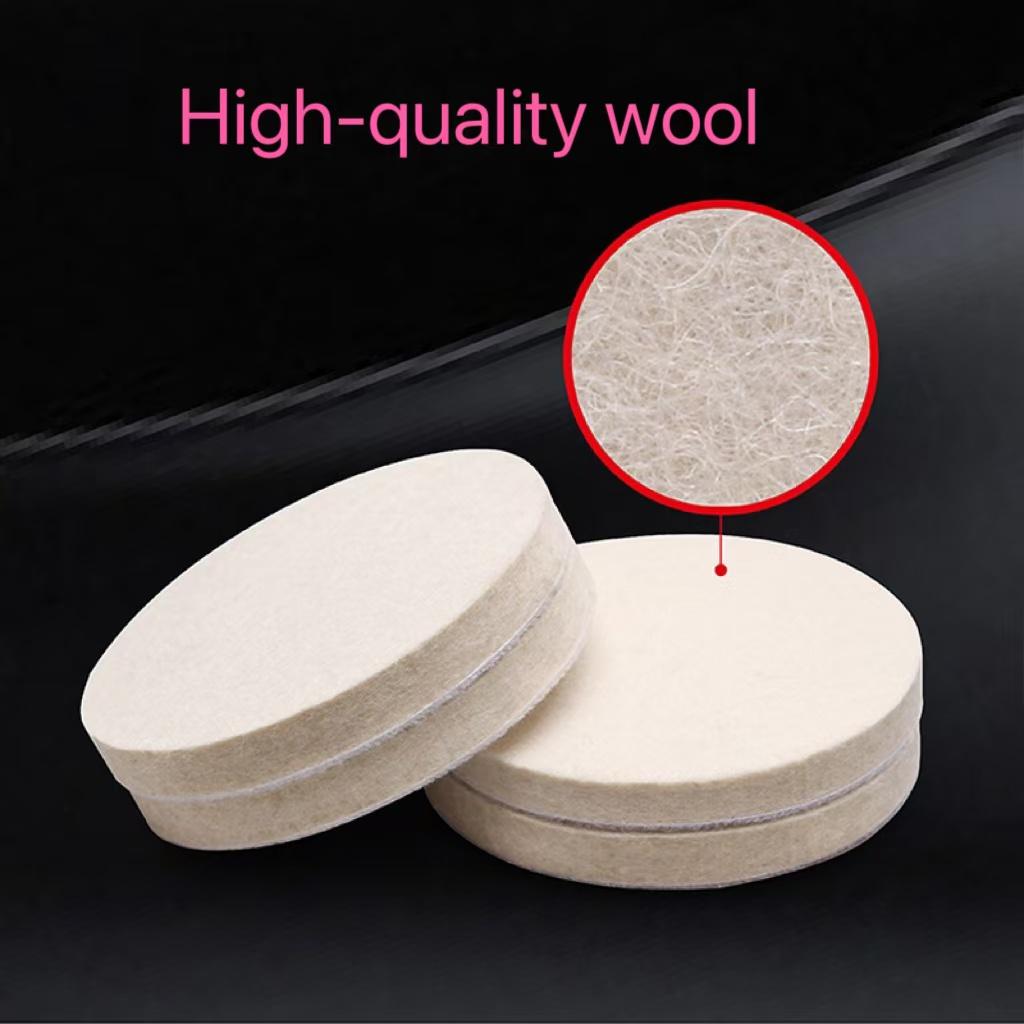 2-7 Inch Wool Felt Polishing Pads with Flocking Hook And Loop Back for Sander Stainless Steel Glass Mirror Polishing Wheel