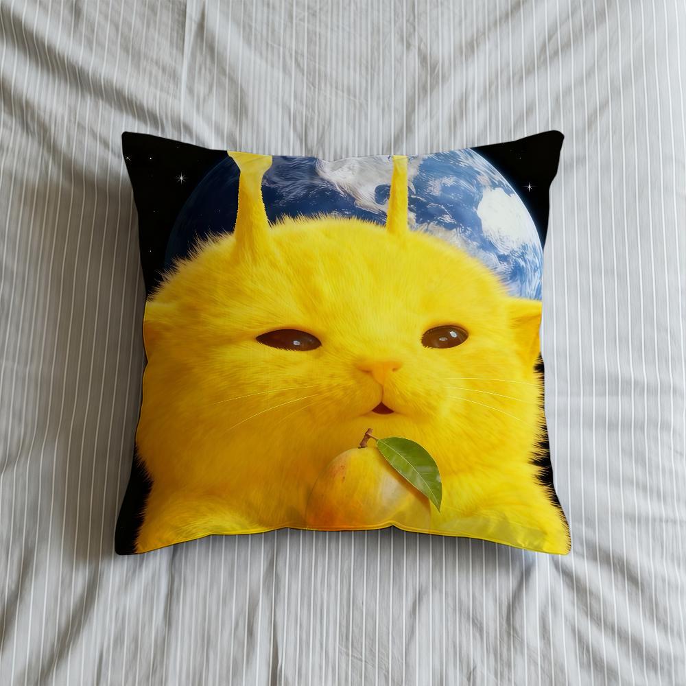 Cushion Cover Cute Earth Soft Case For Sofa Living Cat Room Home Comfortable Office Decor Space Protective Pillow Covers