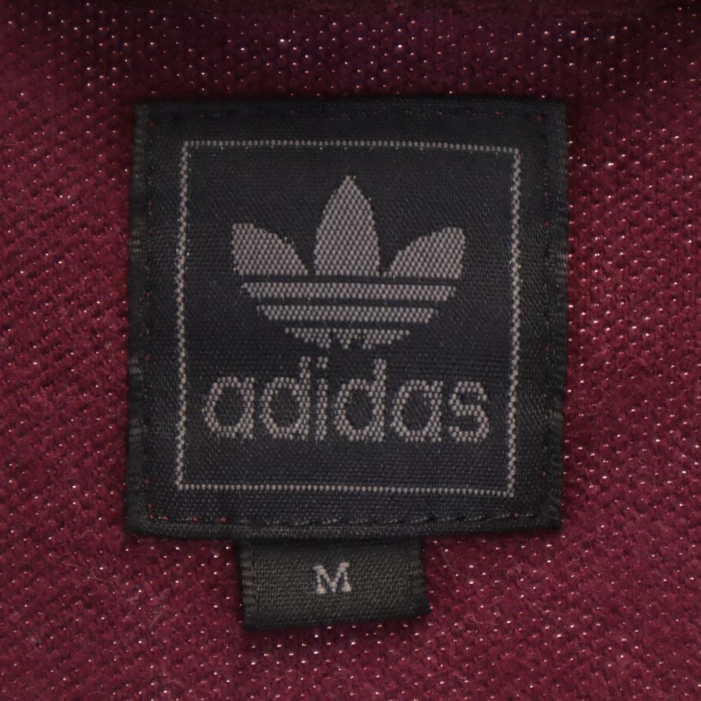 Adidas Embroidered Trefoil Logo Track Jacket M Burgundy Jersey Men's Used