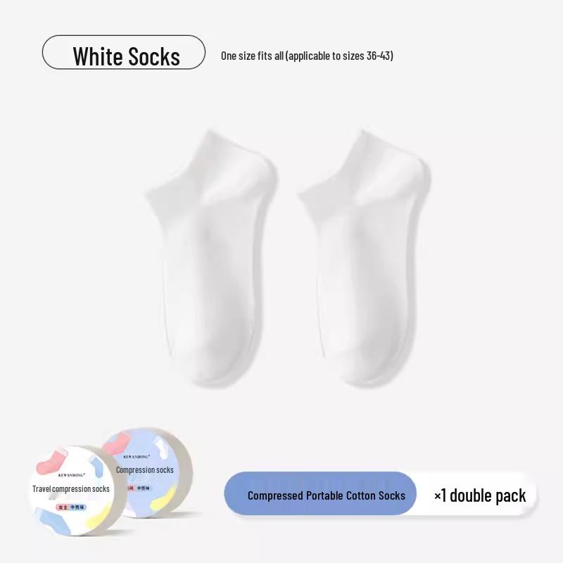Disposable Four-Season Cotton Socks: Sweat-Absorbent, Odor-Resistant, Short Tube, Solid Color for Summer, Spring, and Autumn.