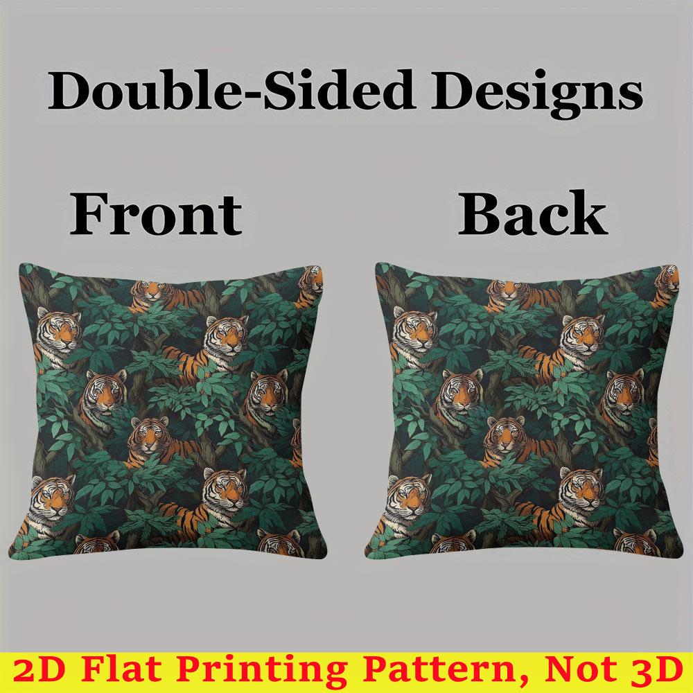 Tiger Canopy square Jacquard Pillow Cover for Sofa Office Waist Cushion Cover Home Decorative Pillowcase