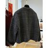 Sophisticated and Cozy Women's Jacket with Woolen Material and Chunky Flower Pattern