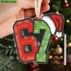 Trendy Number 67 Ornament,Red Green Classic Color Hanging Decoration,Funny Hanging Decor for Xmas Tree– Perfect Gift for Gen Z, Friends, Besties, Bro