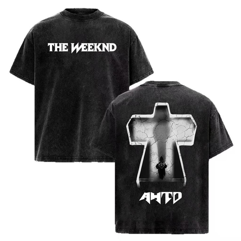 The Weeknd "one of The Girls" Letters Print T-Shirt Men Women Hip Hop Vintage Washed T-shirts High Quality Casual Cotton T Shirt