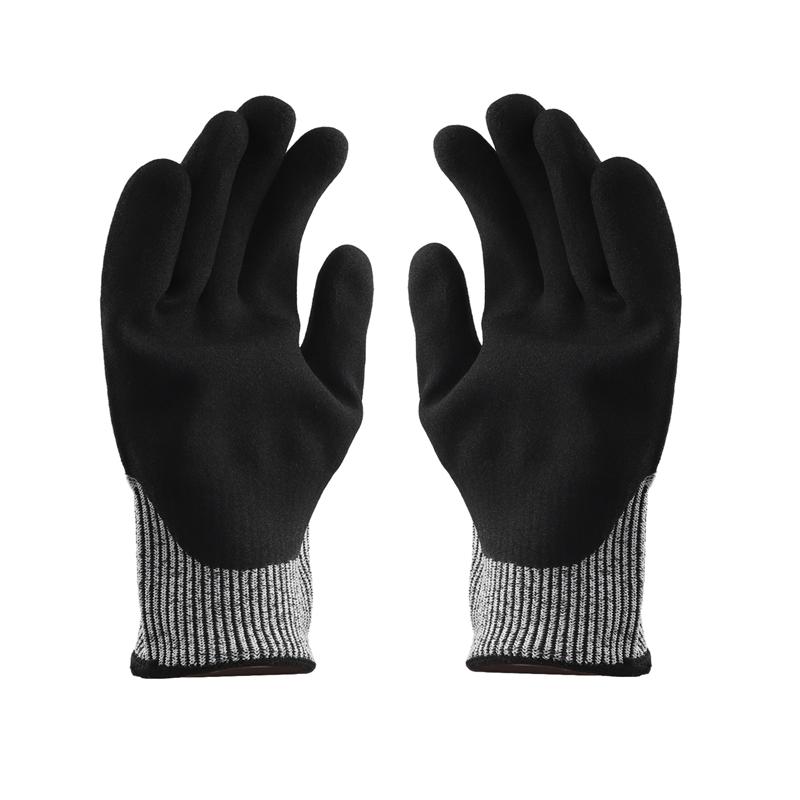 A20F-Level 5 Cut Resistant Gloves 3D Comfort Stretch Fit, Durable Power Grip Foam Nitrile, Pass  Food Contact, Smart Touch, T