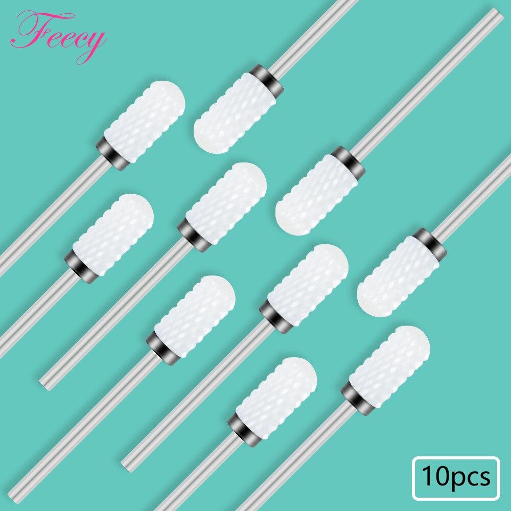 10PCS Milling Cutter For Manicure Set Ceramic Nail Drill Bits Cutters for Removing Gel Varnish Manicure Machine Accessories Mill