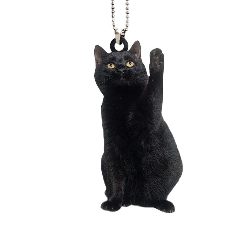 Acrylic Car Flat Hanging Interior Pendant Bat Black Cat Bag Ornaments Home Decor