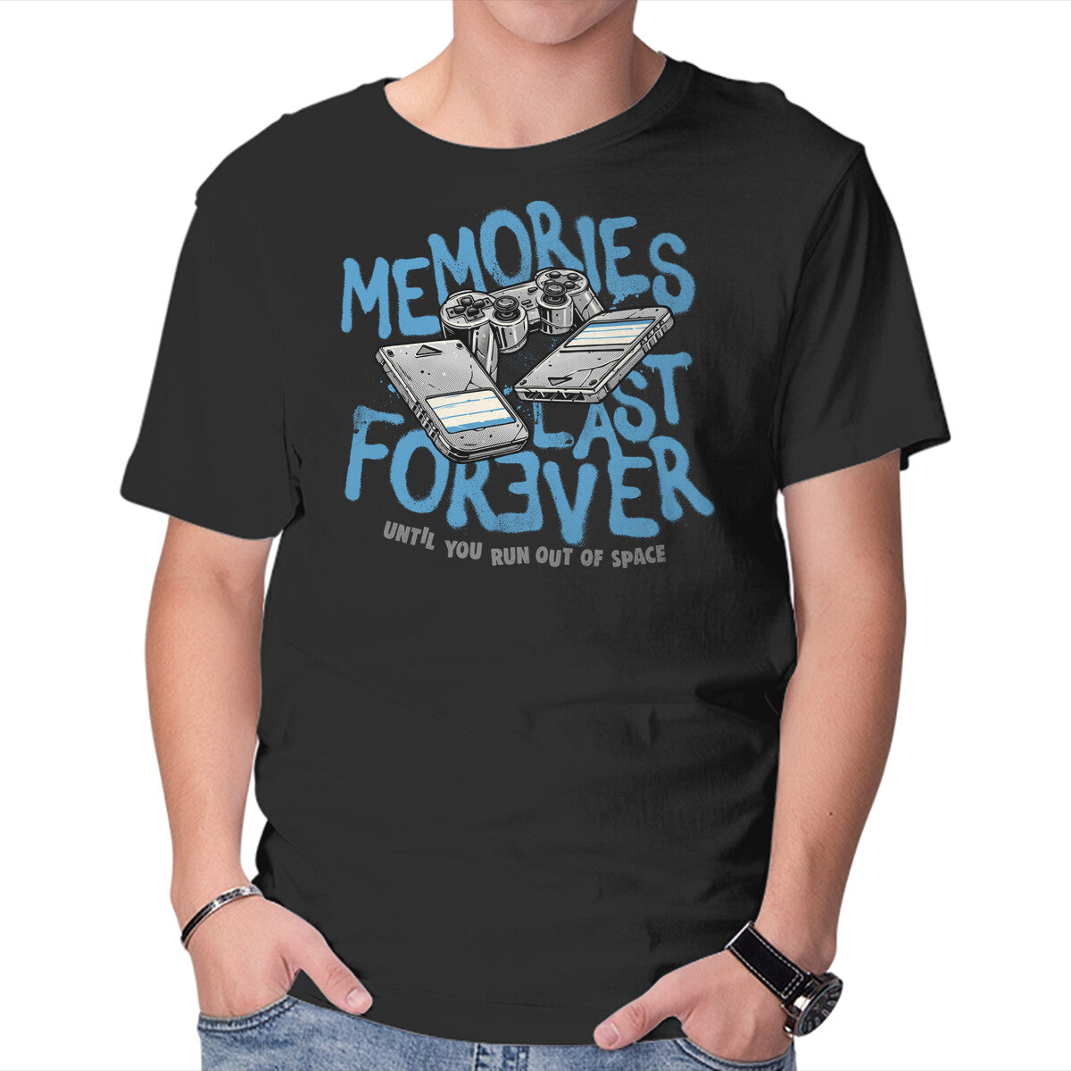 Unisex Crew Neck T-Shirt Memories Last Forever Graphic Short Sleeve Casual Tee XL