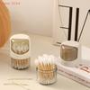 Dustproof Cotton Swab Storage Box With Lid Transparent Plastic Toothpick Storage Jar Rotating Desktop Cotton Swab Storage Box