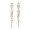 Elegant Floral Tassel Zircon Earrings: European & American Women's Fashion