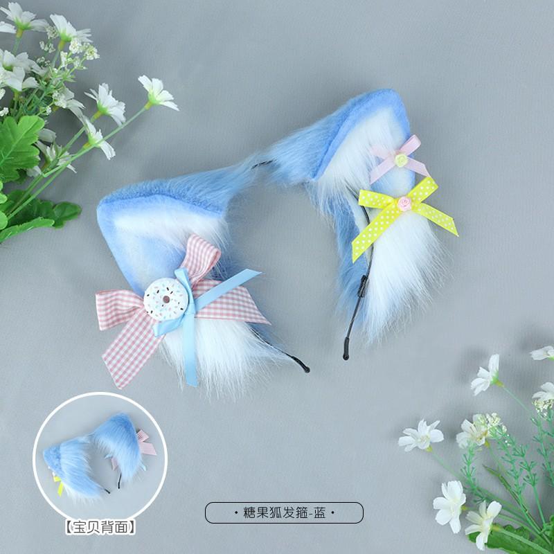 Flauschiges Fuchsohr-Stirnband Cosplay Niedliches Tier-Haarschmuck Weiche Strick-Kopfbedeckung Damen Mädchen