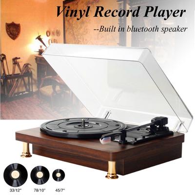 Vintage gramofon Gramofonový přehrávač Bluetooth hudební přehrávač Vinyl gramofonový přehrávač reproduktorů pro 33/45/78 ot./min.