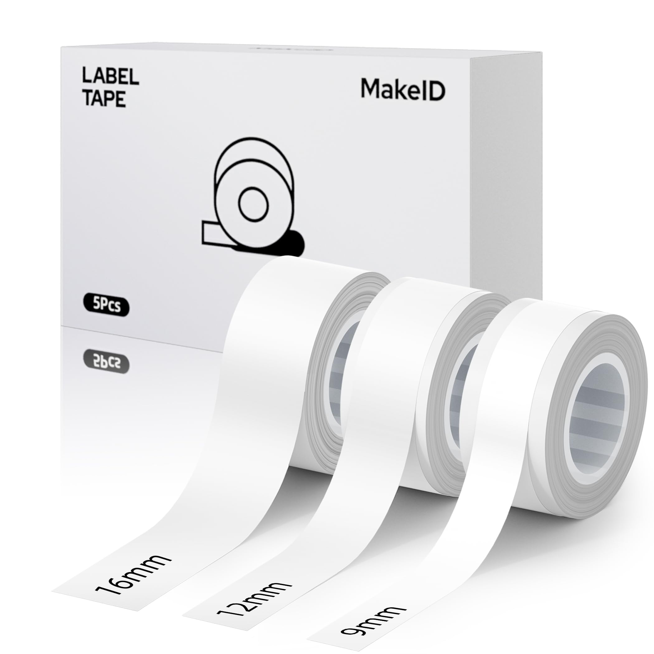 

MakeID Q1 HD Label Printer Label Genuine Thermal Roll Set Full-Page Paper, Paper, Multi-Roll (9/12/16mm, White) белый