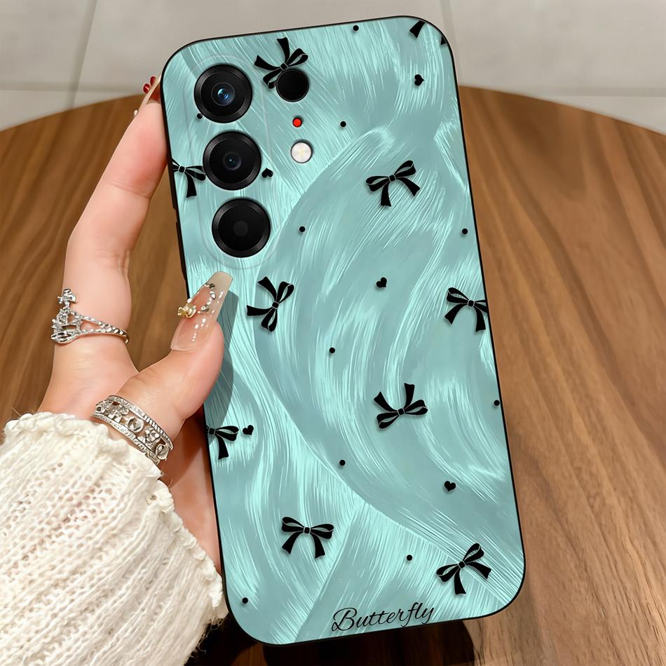 Phone Case For Tecno Camon 50 Pro Ultra 4G 5G Polka Dot Bow Soft Protective Black Cover For Tecno Camon50 Pro Ultra Funda