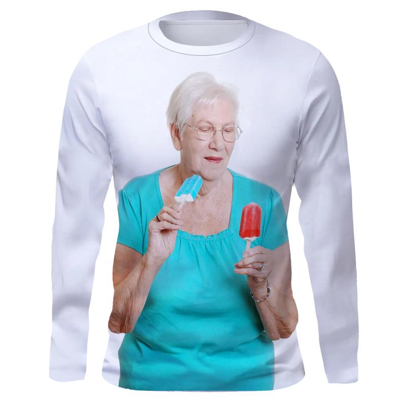 

Футболки с принтом Ladies Licking Red Popsicle 3D для мужчин и женщин с длинным рукавом, уличная одежда, свитера Harajuku, футболки, топы, детская одежда 6XL