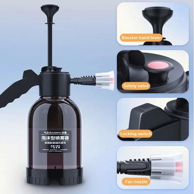 2L Car Wash Foam Blaster Upgraded Hand Pump Foam Sprayer for Car Motorcycle Home Windows Wash Garden Flower Cleaning Tool