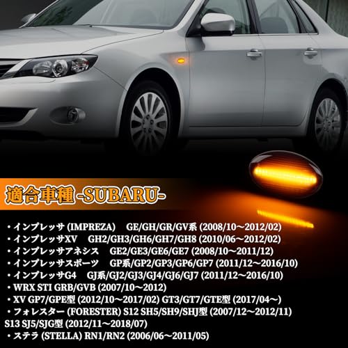 POPMOTORZ Subaru LED Side Marker Blinker Impreza/XV/Anesis/Sport/G4 WRX Forester LED Flowing Light Side Blinker Smoke Lens