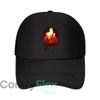 A Striking Red and Black Design with a Heroic Figure Mesh Baseball Cap Unisex Women Retro Sun Breathable Snapback Cap Dad  Hat