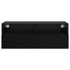 TV Wall Cabinet Black Oak Look 80 X 30 X 30 Cm