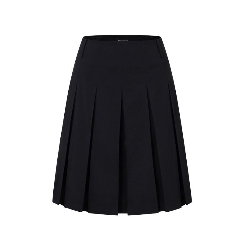 

Trendy Low-Waist Pleated Midi Skirt with Chic Design S чорний