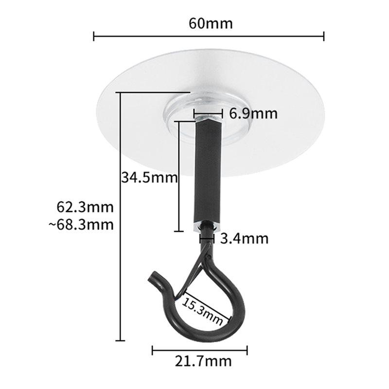 B97A-Ceiling Hooks No Hole No Drilling Adhesive For Hanging Plants, Lights Wind Chimes Lantern-Sticky J Hooks Eye Hook