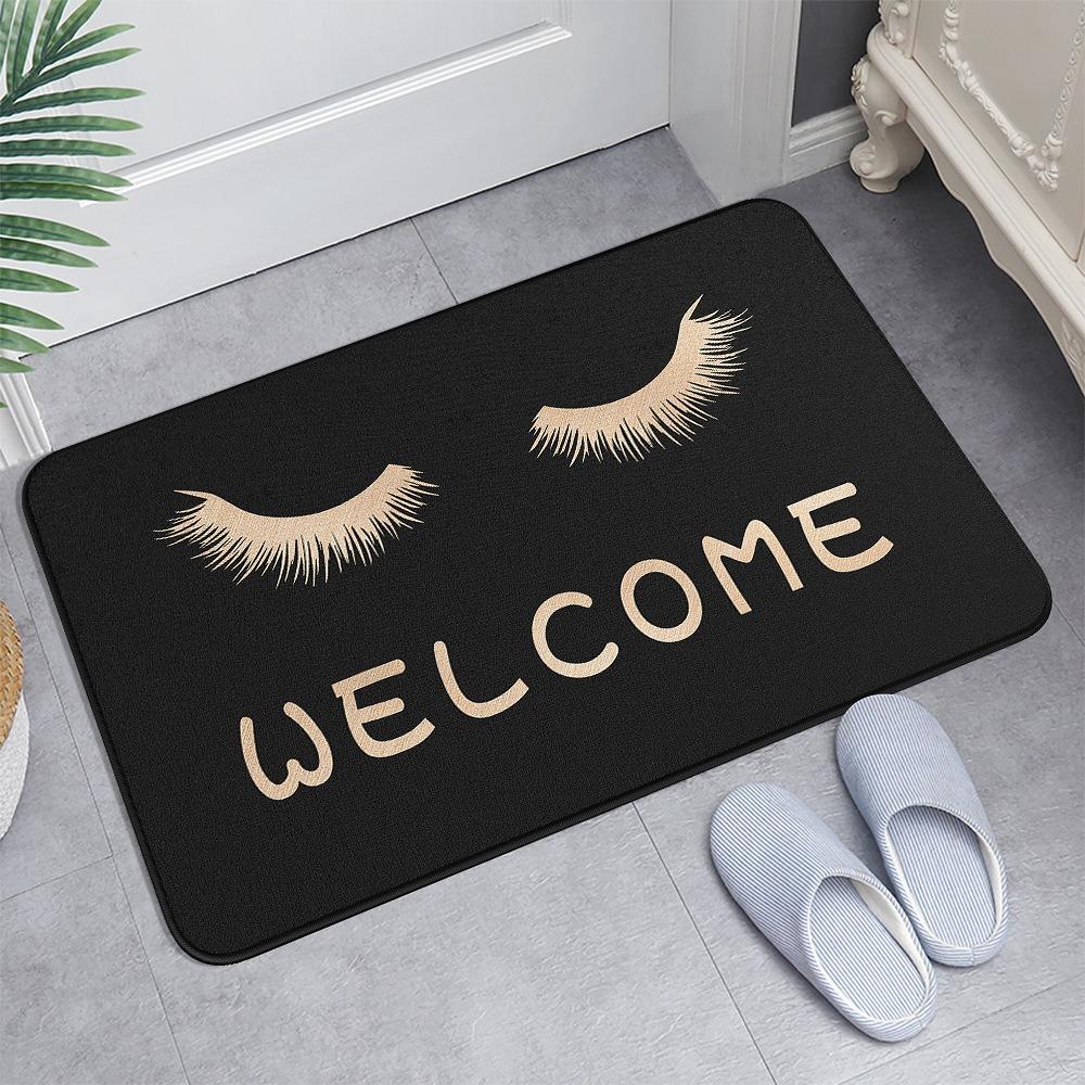 

Patterned Door Mat Set With Eyelash Multilingual Greeting Designs Stylish Decor Mat For Entryway Gift For Home Decor 30x50cm