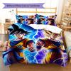 Son Goku Pattern Bedding Quilt Set Quilt Cover Pillowcase Home Decoration Gift (1 * Duvet Cover + 2 * Pillowcase, Without Core)