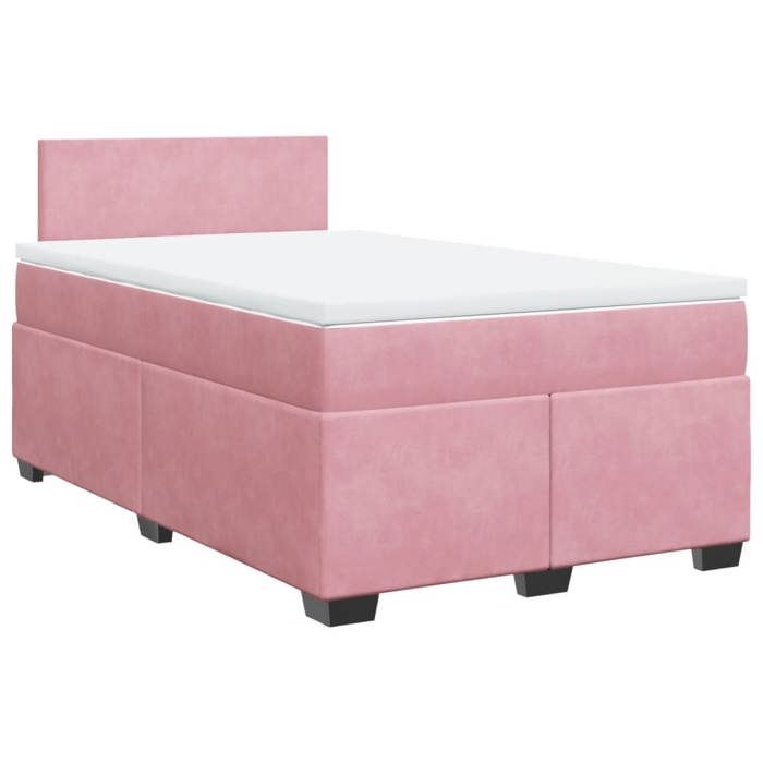 VidaXL Sommier à lattes de lit avec matelas Rose 120x200 cm Velours 3286281