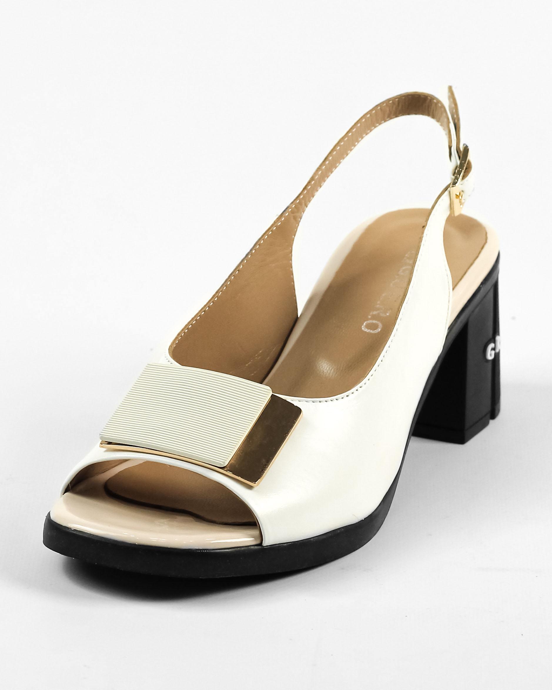 

Босоніжки жіночі на підборах Guero 192961 36 Білі шкіра 36 білий