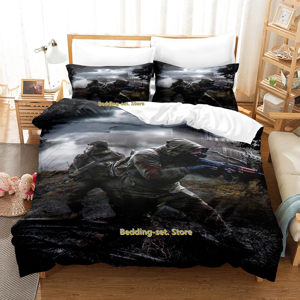 Nová hra S.T.A.L.K.E.R. 2 Srdce Černobylu Povlečení Kreslené Anime Třídílná Sada Ložnice pro Dospělé Děti Povlaky na Peřinu Literie