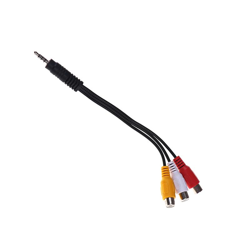 28Cm 3.5Mm Jack Av Male To 3Rca Female Audio Video Cable Cord Stereo Adapter