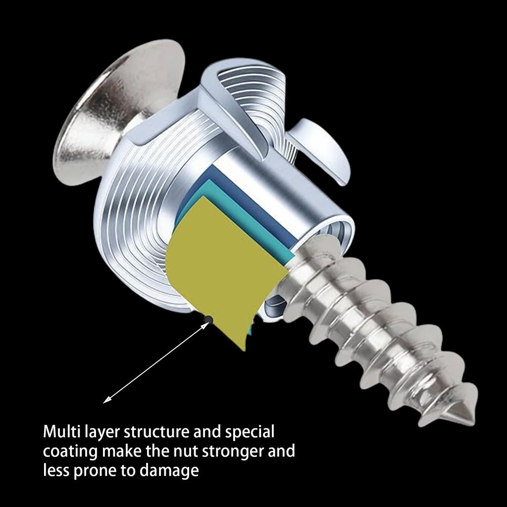 Four Jaw Threaded Inserts Corrosion Resistant T Nut Blind Pronged Tee 4 Jaw Tee Nuts for Wood Working Hardware