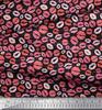 Soimoi Black Japan Crepe Satin Fabric Lips Women Print Fabric by Metre 42 Inch